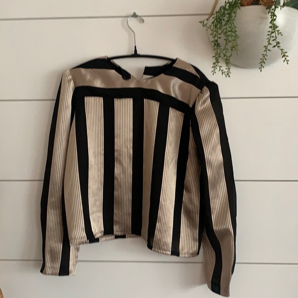 Vintage Tops - Regal blouse vintage black hold striped  old Hollywood office siren